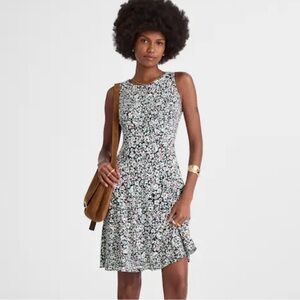 Madewell Button-Front Boatneck Mini Dress in Floral, Size 2